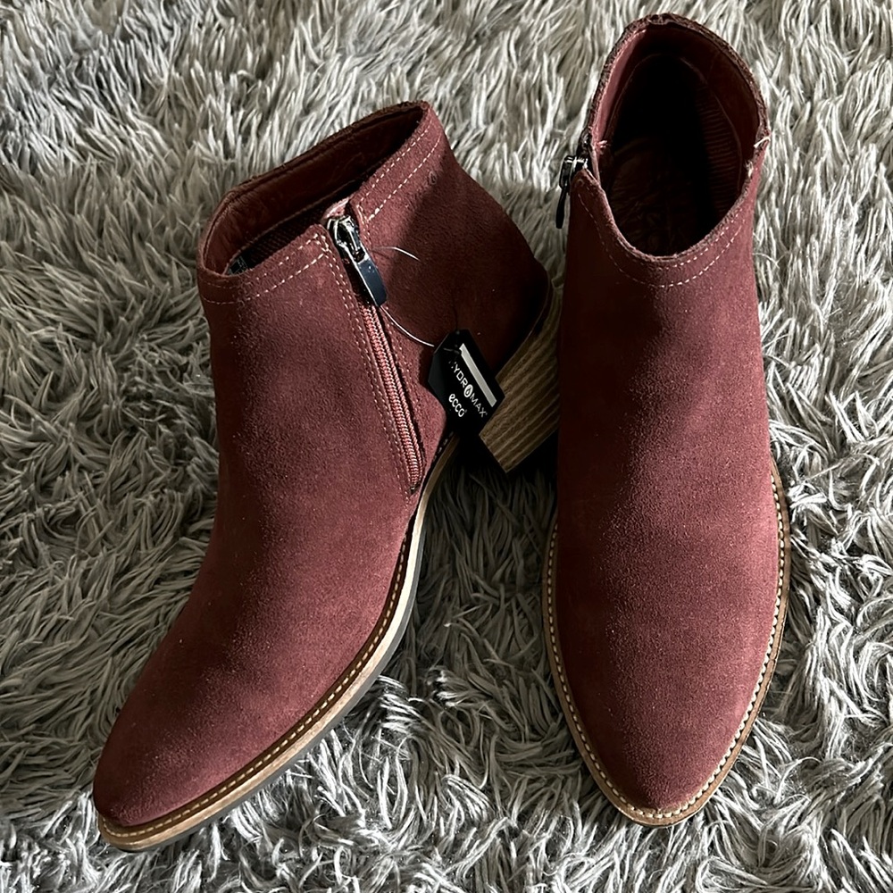Ecco Shape 35 Sartorelle Ankle Bootie Water Resistant Andorra Red Suede EU 38